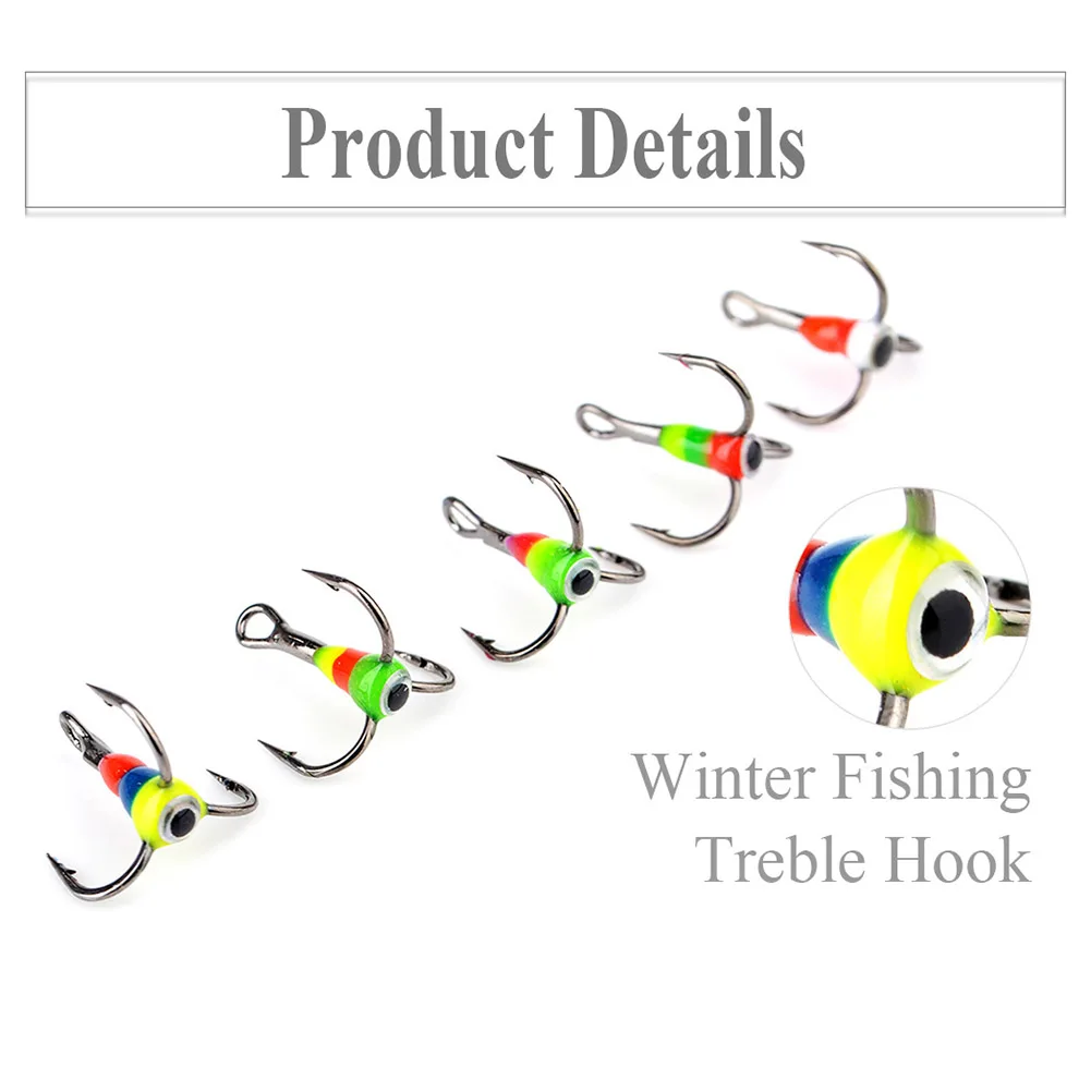

Newly 8# 10# 12# 14# Fishing Hooks Winter Ice Fishing Three-jaw Hook High Carbon Steel Tackle Tools FMS19