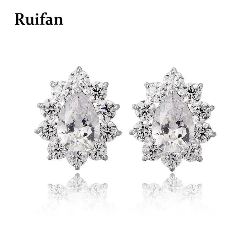 

Clearance Sale Genuine 925 Sterling Silver Earrings Waterdrop Crystal Stud Earrings for Women Girls Christmas Jewelry YEA021