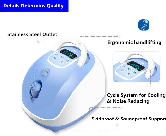  CE Approved Portable Oxygen Concentrator 1L 3L 5L Facial Skin Body Brain Heart Care Respiratory Dis