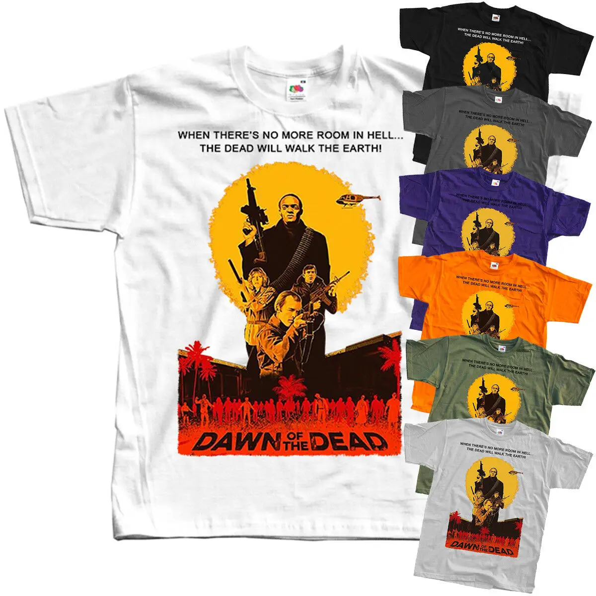 

Dawn of the Dead V3, movie poster 1978, T-Shirt (WHITE,BLACK) ALL SIZES S-5XL