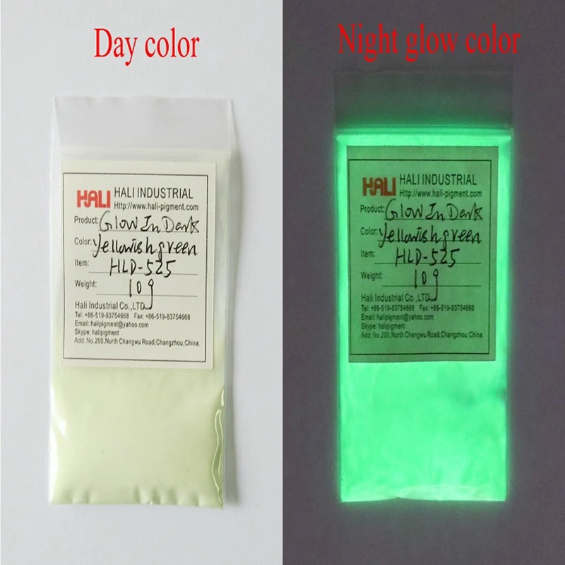 Luminous pigment glow in dark powder photoluminescent powder 1lot = 10colors 10gram per color nail powder