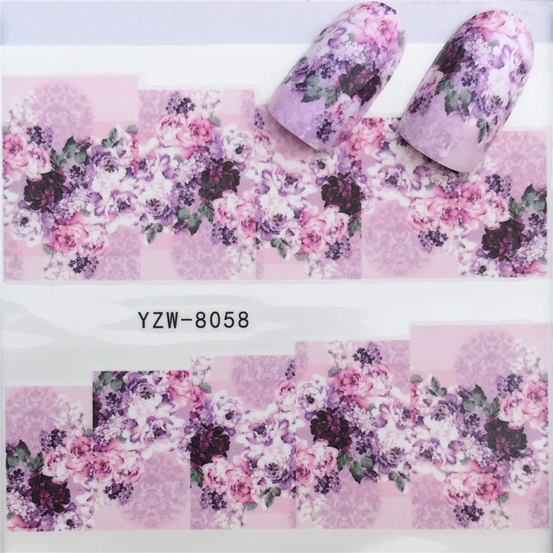 

WUF 1 Sheet Cute Cat Pattern Nail Art Foil Transfer Decals Water Transfers Stickers 3D Nail Decoration Manicure Tools