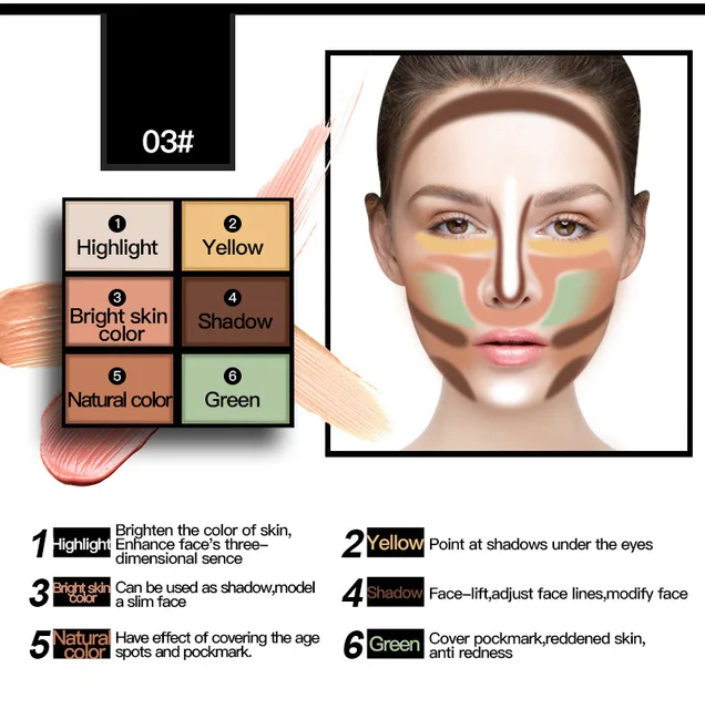 2016 NEW Brand Contour Cream Kit Palette 6 Colors Concealer Makeup