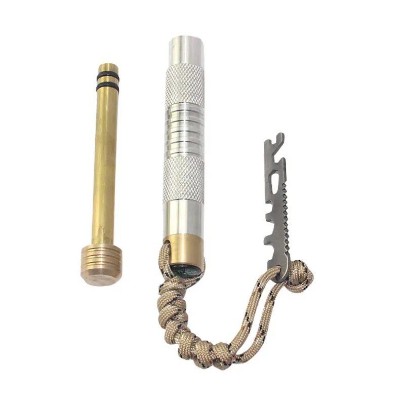 Umbrella Rope Piston Ignition Device Portable Air Compression Igniter Set For Outdoor Survival（Without magnesium rod）