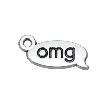 

EUEAVAN 30pcs Metal Common Phrase Word Charm Pendant OMG Engraved Letter Pendant Fit Necklace Bracelet Key Chain Jewelry Finding