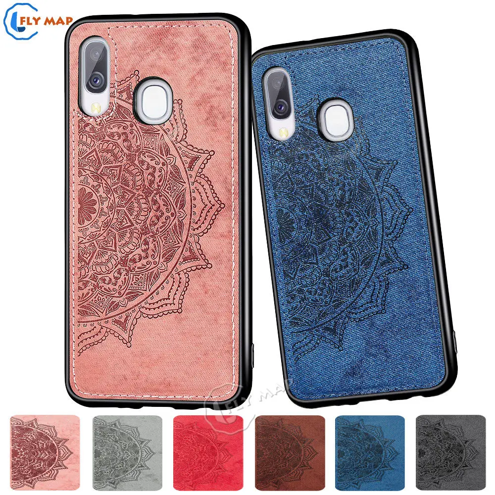 

Fabric Canvas Silicon Phone Case for Samsung Galaxy A40 A 40 2019 A405FN SM-A405FN/DS SM-A405FN Cloth Texture Protective Cover