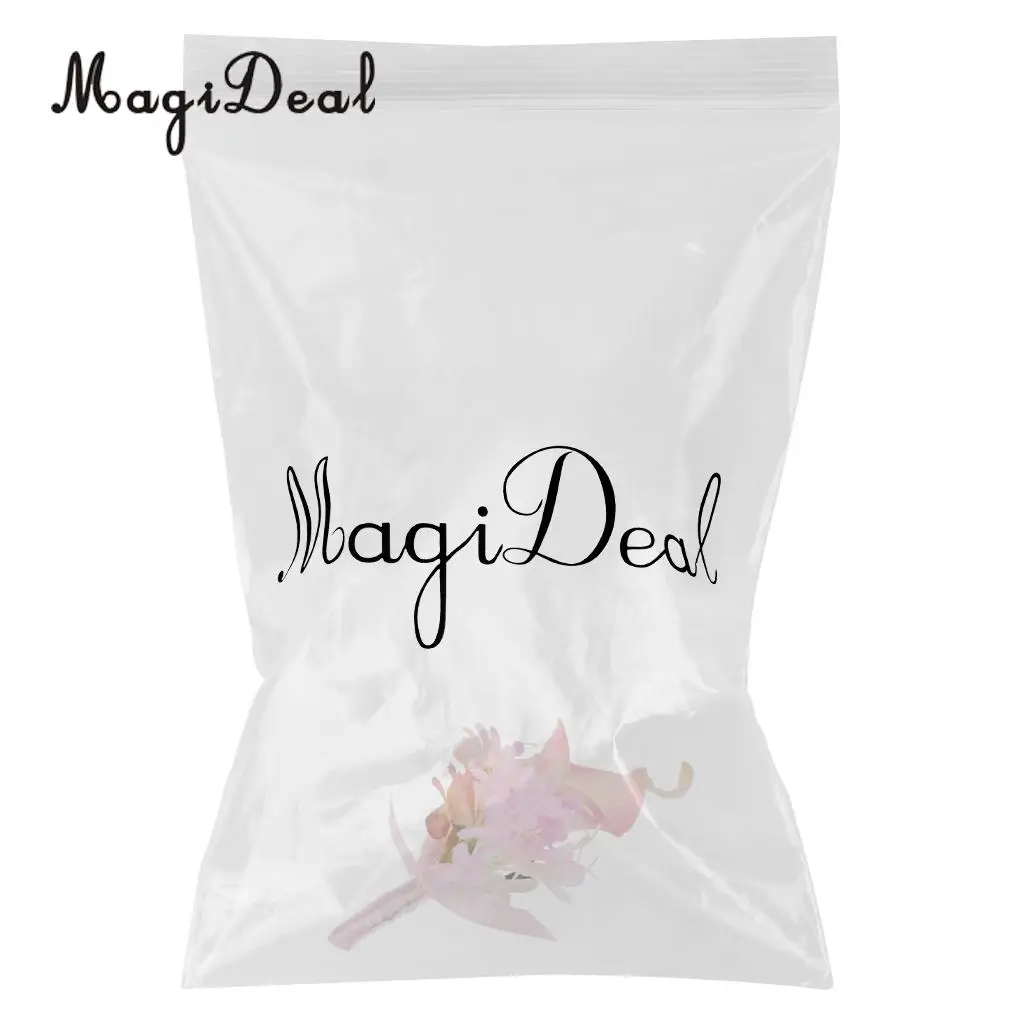 MagiDeal Handmade Fabric Calla Boutonniere Corsage Flower for Bride Groom Wedding Formal Party Accessory Pink/Purple 14 x 9 x4cm