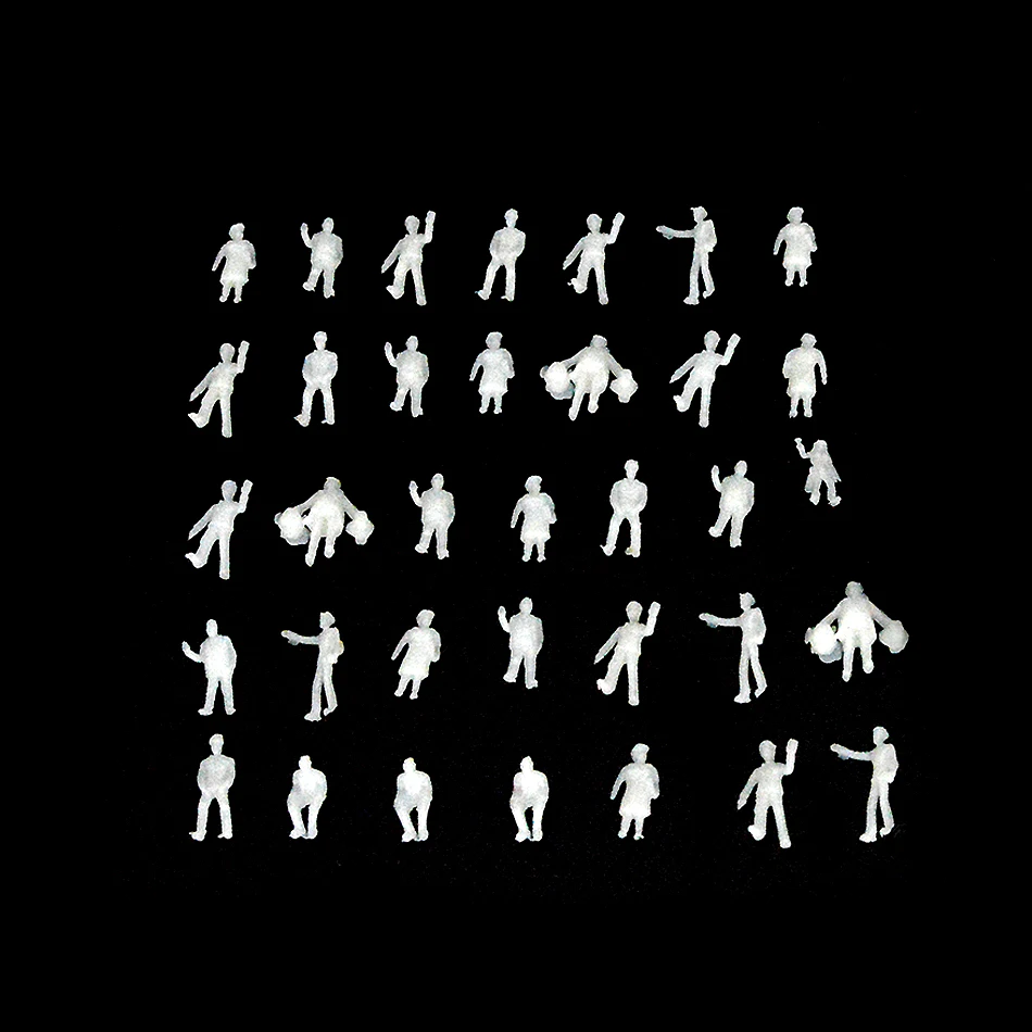 

100pcs 1:200 scale model miniature white people Architectural model human scale HO model ABS plastic peoples