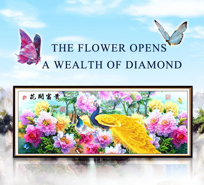 Новинка 5D алмазная живопись Цветущий цветок павлина Кристалл бриллиантовой вышивки рукоделие для украшения гостиной
