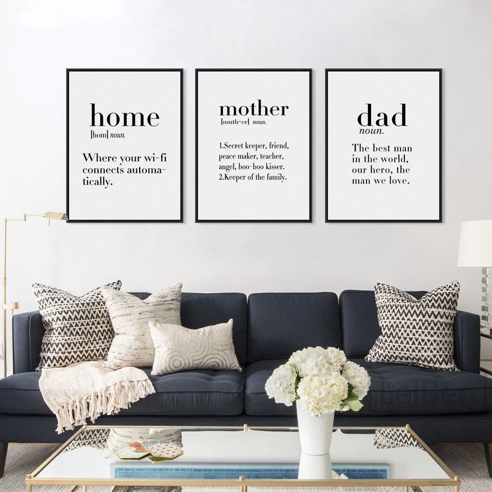 

Modern Simple Style Letter Poster Home Wall Art Graffiti Printing Canvas Painting Picture Painting Custom Decoration On The Wall