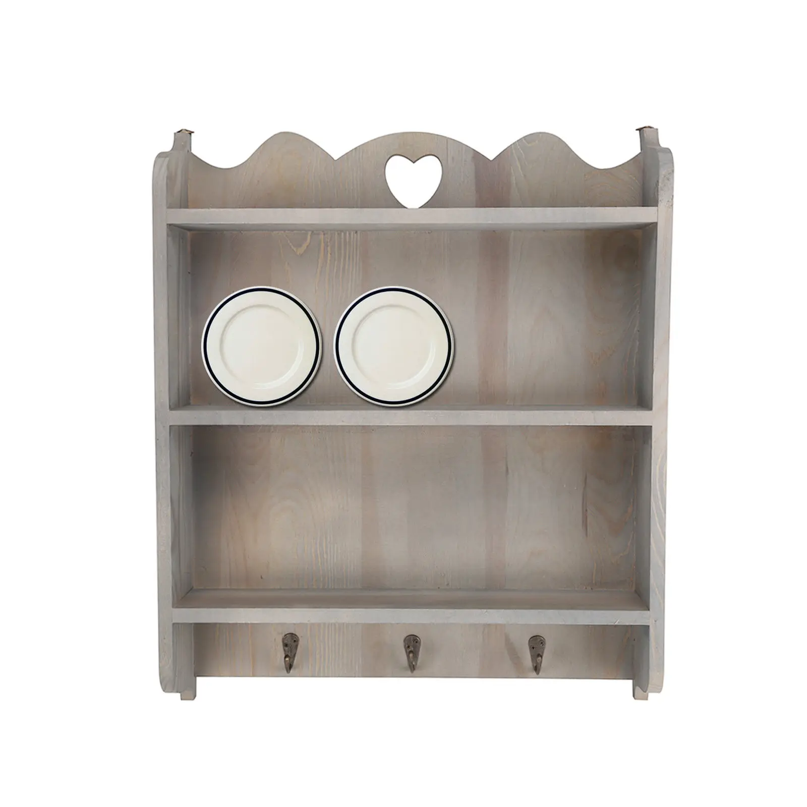 

Shabby Chic Wall Unit Shelf Storage Cupboard Cabinet Key Hooks Vintage Style