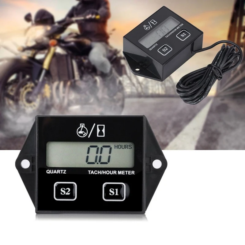 

2019 Engine Electronic Tachometer Digital Display Induction Meter Tire Speed Splash Proof Inductive Speedometer For Motorcycle