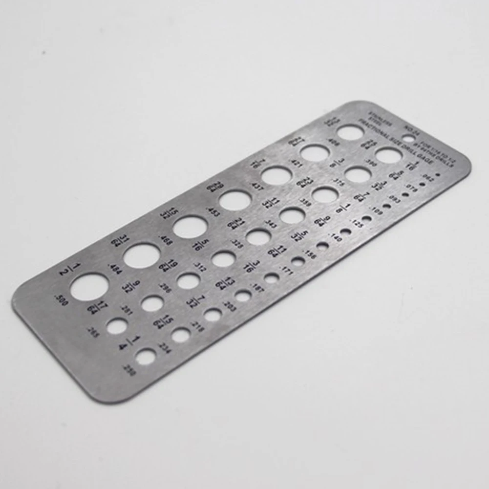 

29 Size Stainless Steel Drill Bit Gauge Fractional Mini Bolt Wire Measuring Accurate Portable British System Woodworking 16x6cm