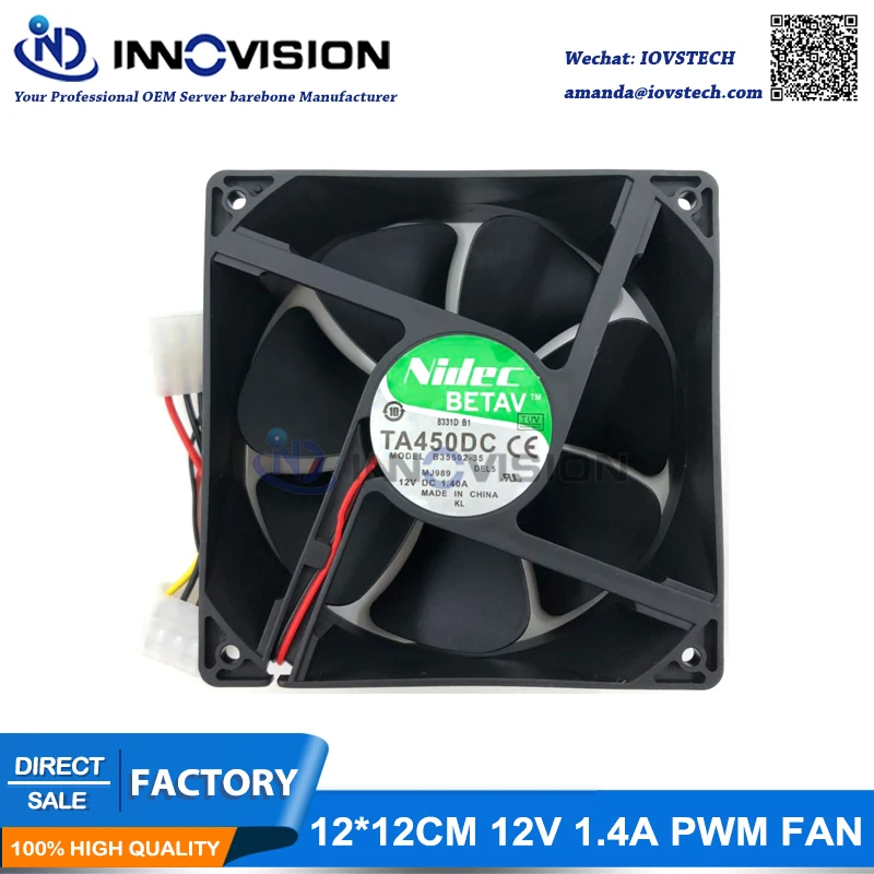 1pcs NIDEC 12038 12CM 24V inverter fan TA500DC A34361-68 