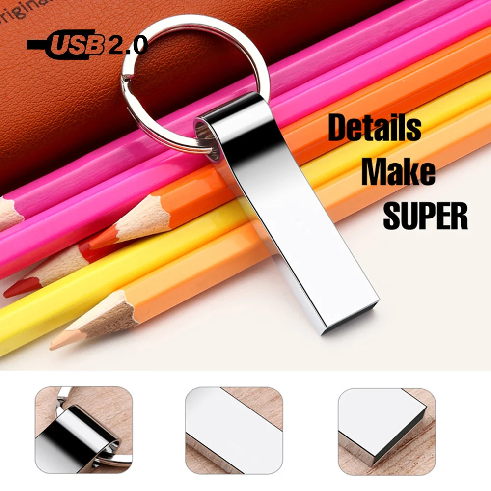Горячий металлический usb флэш накопитель с кольцом для ключей карта памяти 8 Гб 128