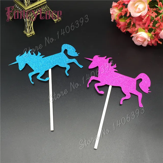 12pcs Free Shipping Glitter Paper Unicorn Horse Design Wedding 12pcs Free Shipping Glitter Paper Unicorn Horse Design Wedding Birthday Party Cakes Toppers Christ Baby Shower