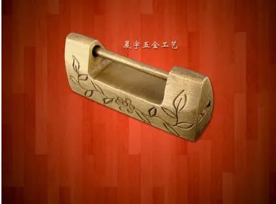 

03 Hardware accessories Chinese lock antique lock box Chinese lock old vintage brass lock