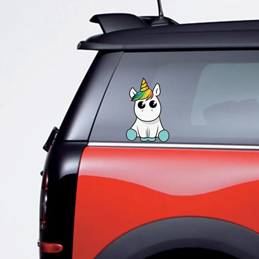 1Pcs Lovely Unicorn Car Sticker Funny Cartoon Waterproof Vinyl Decals Car Styling Home Decor New Arrival - Image 4