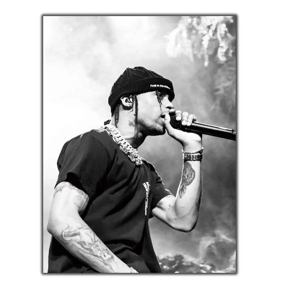 

Poster custom Wall decor 27x40 24x36 14x21 12x18 canvas room decoration Travis Scott American Rapper Music Star wall decor