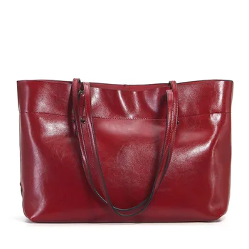 

Oil Wax Leather Women Handbags New Fashion Geuine Leather Female Tote Bag Brand Designer Lady Shoulder Bags Large Capacity