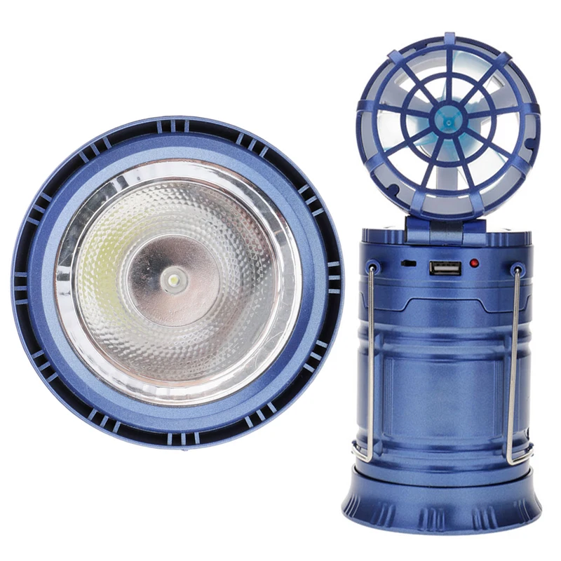 

LED Solar Outdoor Camping Fishing Tent Lamp Portable Light Lantern Torch +Fan