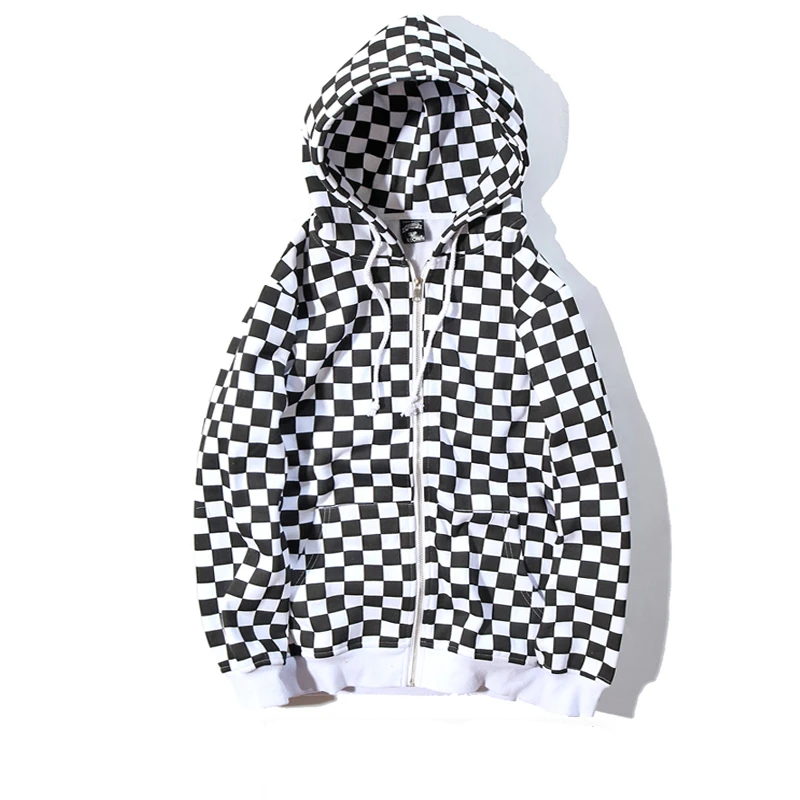 YouthCodes Justin Bieber FOG Purpose Tour Plaid Lattice Grid Chess Hoodie Men Cotton Fleece Zipper Hip Hop Skateboard Sweatshirt