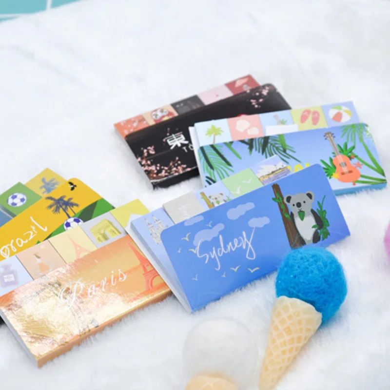 

5 pcs Journey memory sticky note Sydney Hawaii Tokyo city memo pad Planner sticker label Stationery Office School supplies F185