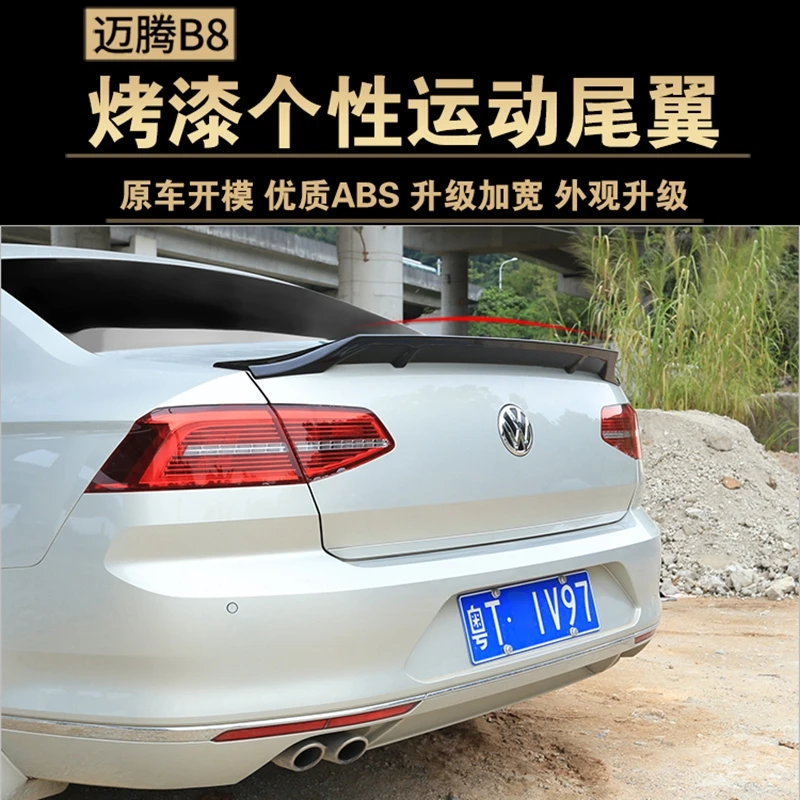 

For Passat B8 2017-2018 Spoiler Magotan ABS Material Car Rear Wing Primer Color Rear Spoiler For Volkswagen Passat B8 Spoiler