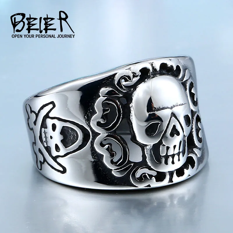 BEIER 2018 Man Punk Fang Ring Factory Price 316L Stainless Titanium Steel Man's Fashion NEW Skull Jewelry WR-Q014 | Украшения и