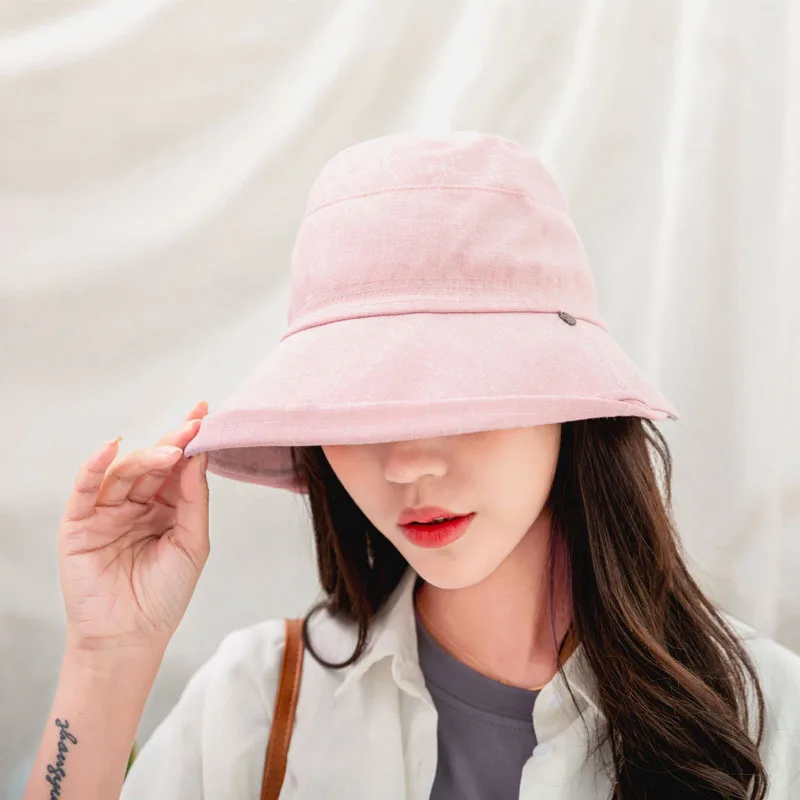 WSYORE Панама шляпа рыбака Женская дикая маленькая Солнцезащитная шляпа для женщин новые летние шапки NS1167 - Цвет: korean pink