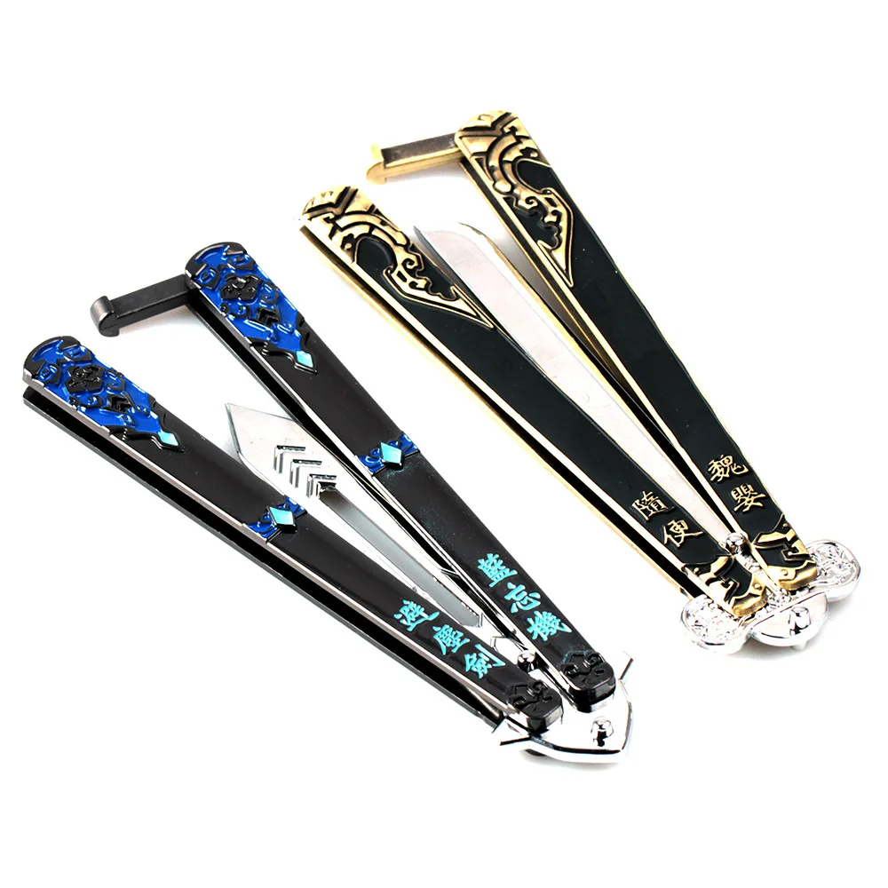 

The Founder of Diabolism Mo Dao Zu Shi Weapon Model Sword handwork Swing knife Training Tools Folded flail Butterfly Knives Gift