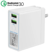 36 Вт Dual USB Quick Charge 3,0 зарядное устройство адаптер Светодиодный дисплей быстрый QC 3,0 USB зарядное устройство для iPhone samsung Xiaom