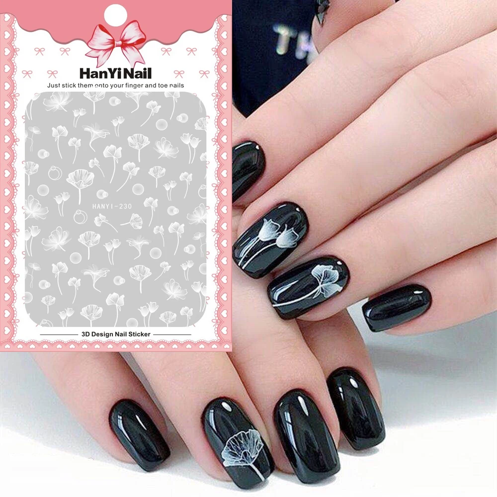 

Floral Type! 1 Sheet Nails Art Manicure Back Glue Decal Decorations Design Nail Sticker For Nails Tips Beauty#HANYI230