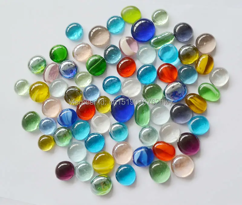 1 kg 200pcs Glas Kieselsteine Aquarium und dekorativen Zweck Mix Farbe 