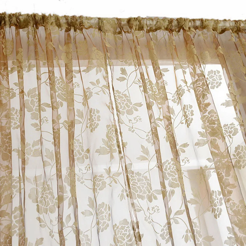 Urijk Горячие 100X200CM вышитые тюлевые занавески для кухни пасторальные Цветочные