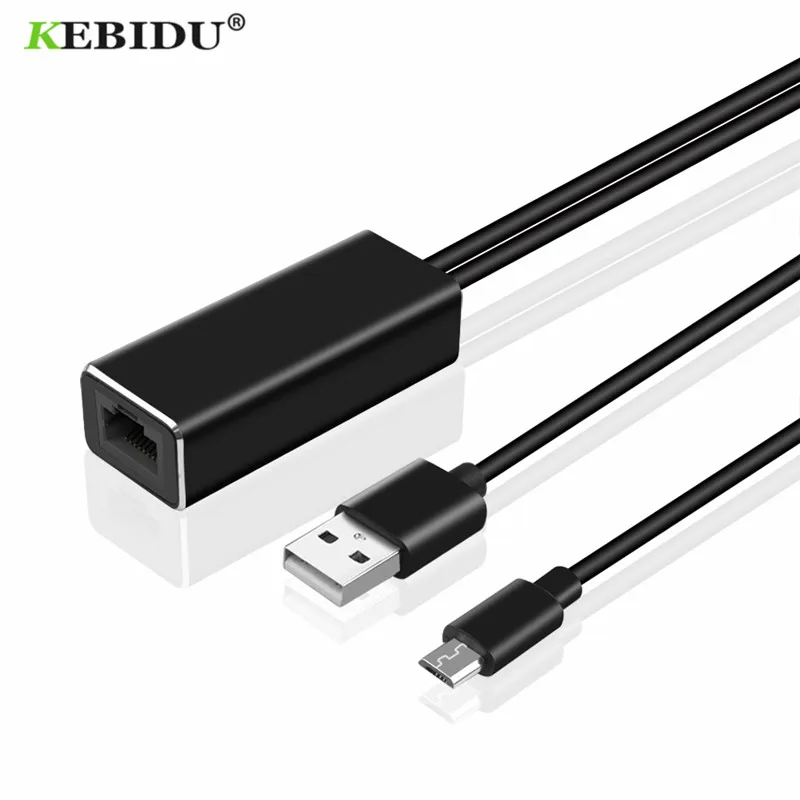 

KEBIDU For Fire TV Stick HD 480 Mbps Micro USB2.0 To RJ45 Ethernet Adapter 10/100 Mbps FOR New Fire TV Home For Chromecast Ultra