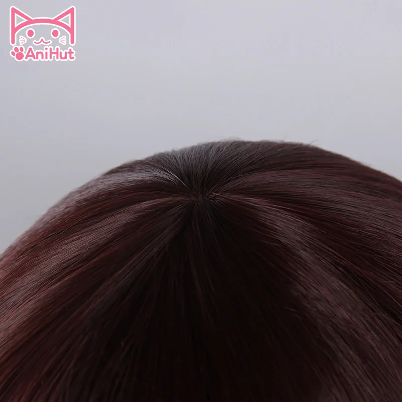 [Anihut】ow D.va Dva Cosplay Wig Song Hana Red Brown термостойкие синтетические волосы игра OW D.VA DVA для