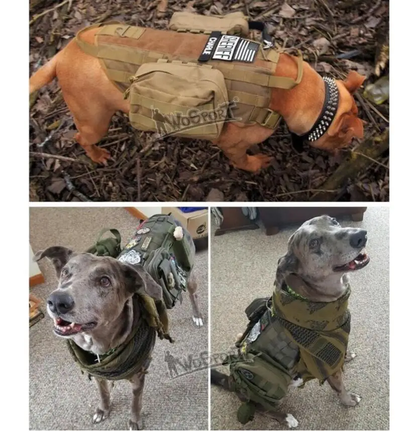 

WoSporT Tactical Little / Medium / Large Dog MOLLE Dog Vest Nylon 1000D Dog Clothes