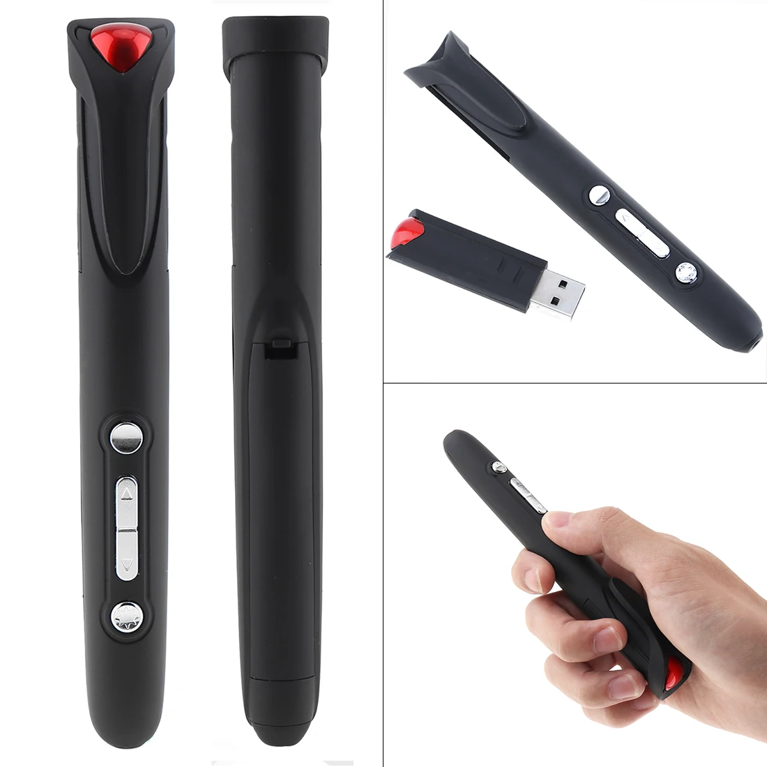

TB-30 RF Wireless Presenter Remote Control USB Laser Flip Pen with Infrared Emitter and Receiver for Projector / PC / Laptop