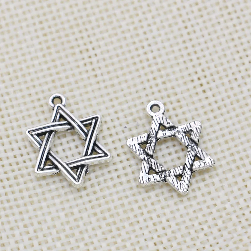 JAKONGO антикварные посеребренные Подвески в виде шестигранной звезды для