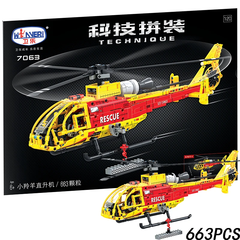 

Duiker Helicopter 663pcs Legoings Technic MOC Vehicle Creator City Building Blocks Bricks DIY Model Toys for children boy Gifts