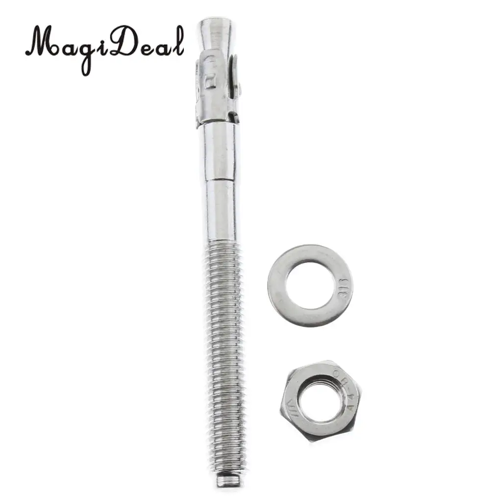 4pcs Stainless Steel Climbing 25KN Anchor Plates Hanger Bolts Set