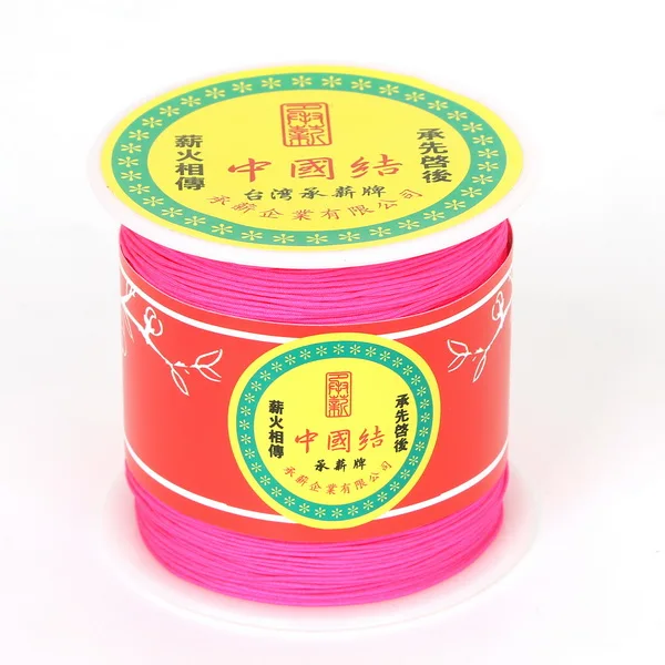 150 ярдов/рулон 0,4 мм смесь полиэстера Атлас китайский узел шнура шелковистой макраме шнур Бисер плетеный браслет строка темы - Цвет: Peach