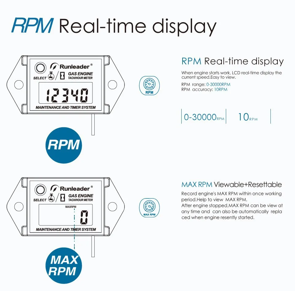 Индуктивный Tach счетчика для бензинового двигателя мотоцикла морской снегоход гидроцикл цепная пила Моторная Лодка ATV Ван