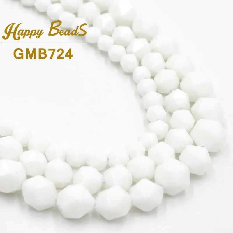 

Natural Stone Faceted White Tridacna Beads Loose Beads For Jewelry Making 15'' Strand 6mm 8mm 10mm DIY Bracelets Necklace