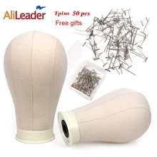 

Alileader Wig Mannequin Model Head Canvas Block Pins Head Wig Hat Jewelry Displayer Cosmetology Manikin Canvas Block Pins Head