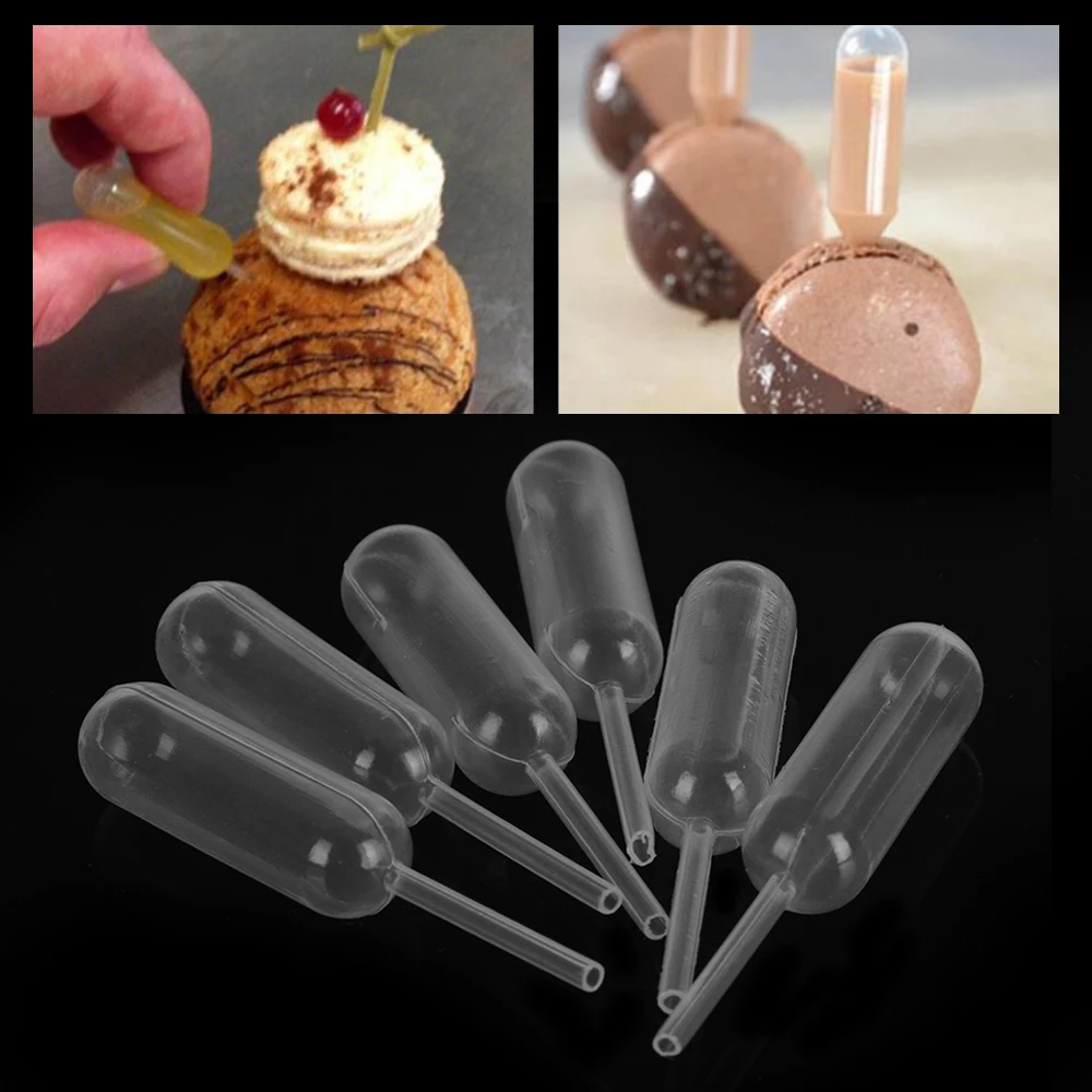

50pcs/set Disposable Clear Plastic Dropping Dessert Chocolate Transfer Pipette Cupcake Squeeze Dropper Baking Tools