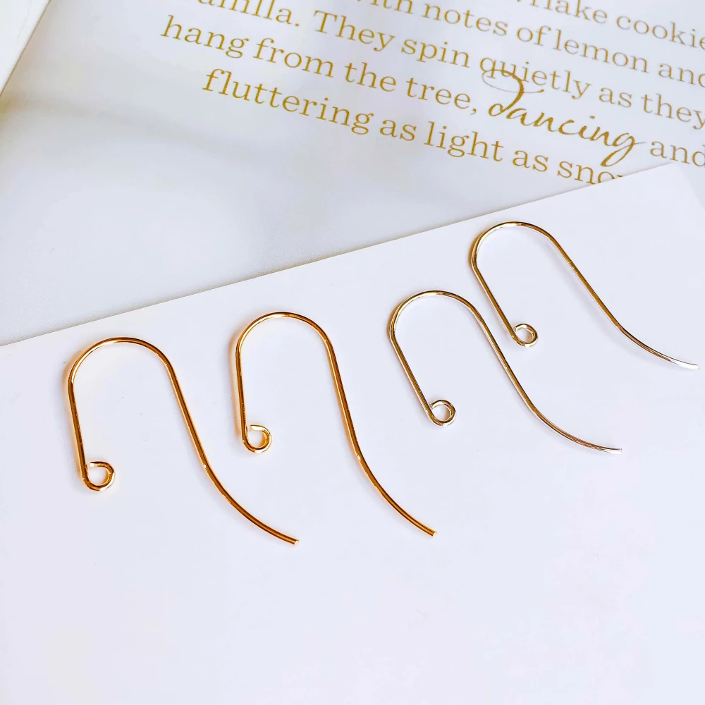 

Real Gold Silver Plated Earring Hooks Back Ear Base Supplies for Jewelry Finding Accessories Diy Handmade Material 10pcs