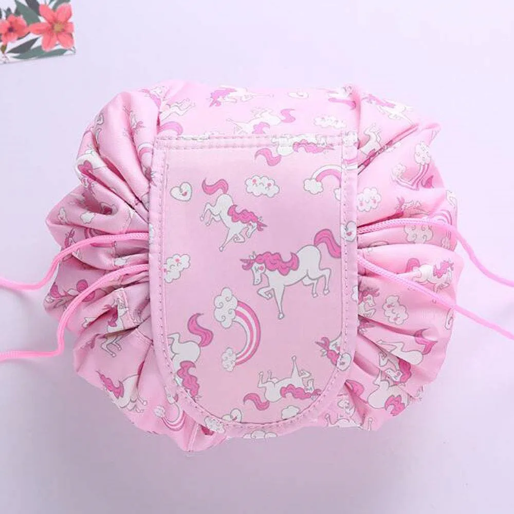 Large Capacity Lazy Makeup Toiletry Bag Drawstring Portable Travel Casual Waterproof Quick Pack Magic Makeup Storage Bag Perfect for Women Girls (Unicorn)03