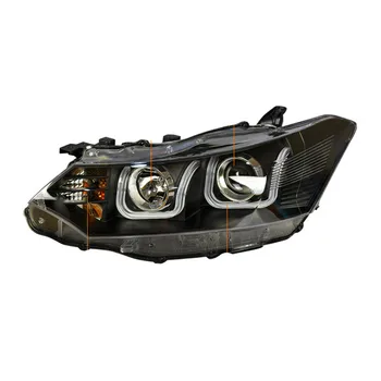 

2pcs Ownsun LED Double-U Sharp DRLs Bar HID Bi-Xenon Projector Len Original Replacement Headlight For Toyota Vios 2014-2016